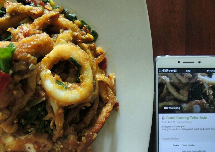 Resep Cumi Goreng Telur Asin or Fried Calamari With Salty Egg Sauce yang Lezat Sekali