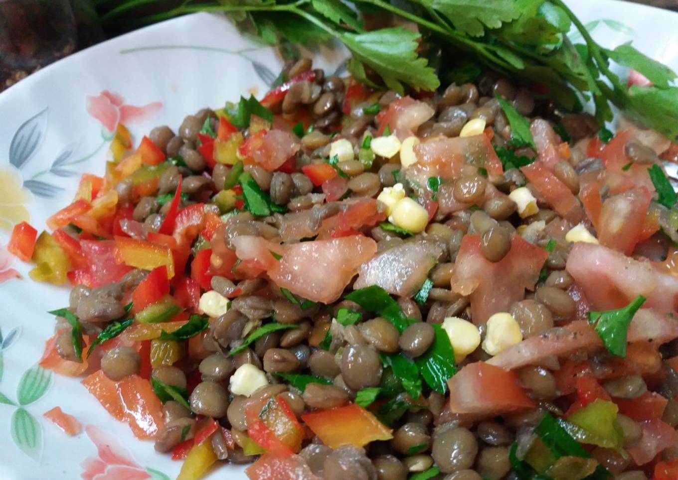 Ensalada divertida de lentejas