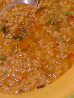Una foto de Arroz brut de verduras con Agua de Mar