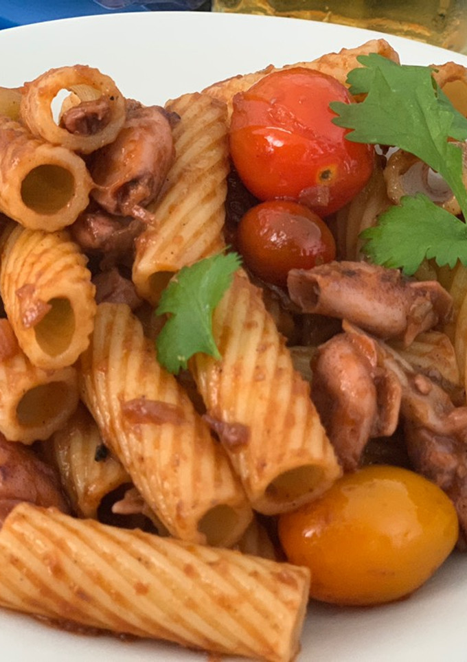 Una foto de Pasta con puntillitas