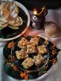 Chena burfi mix condensed milk