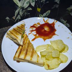A picture of Vegetables cheese sandwich.