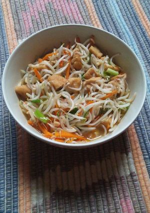 Foto resep Tumis tauge wortel dan tahu