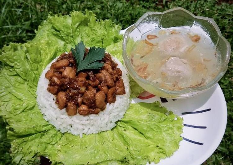 Nasi Tim Ayam (Rice Cooker)