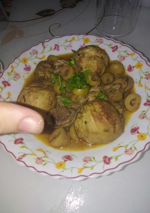 صورة لوصفة سرة الدجاج واللحم