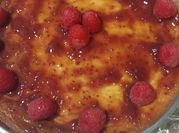 Una foto de tarta de requesón al horno
