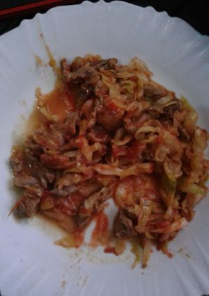 A picture of Beef and cabbage stew.