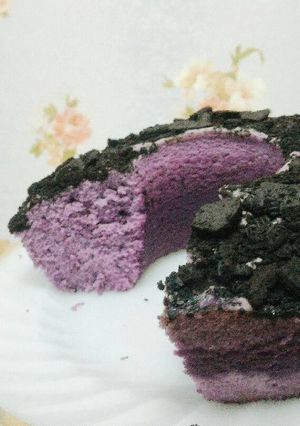 Foto resep Taro and Cookies Cake (Bolu talas oreo)