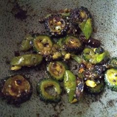 A picture of Bitter gourd Brinjal fry.