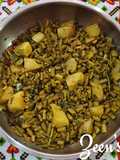 Cowpea Beans Hari Pyaaz and Aloo Methi