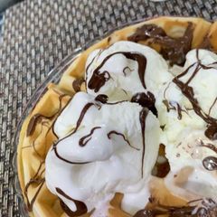 A picture of Homemade waffles.