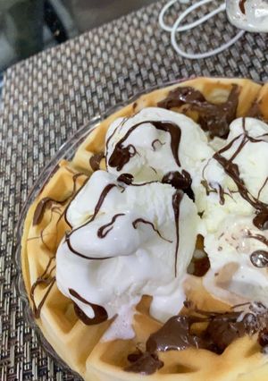 A picture of Homemade waffles.