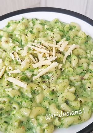 Foto resep Green goddes Mac & cheese| makaroni keju pasta hijau