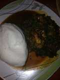 Pounded yam with efo riro