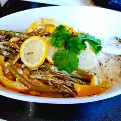 A picture of My Lemon Creamed Sea Salt, wholegrain Mustard Fish.