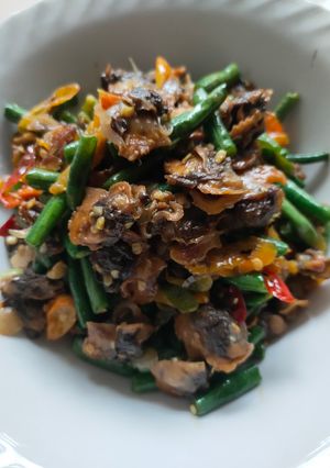 Foto resep Kerang + kacang panjang tumis tauco
