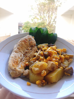 Foto resep Grilled chicken with Vegetables Sautéed (simple, healthy & low calorie) - menu diet sehat