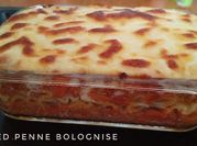 Gambar pasta penne bolognes