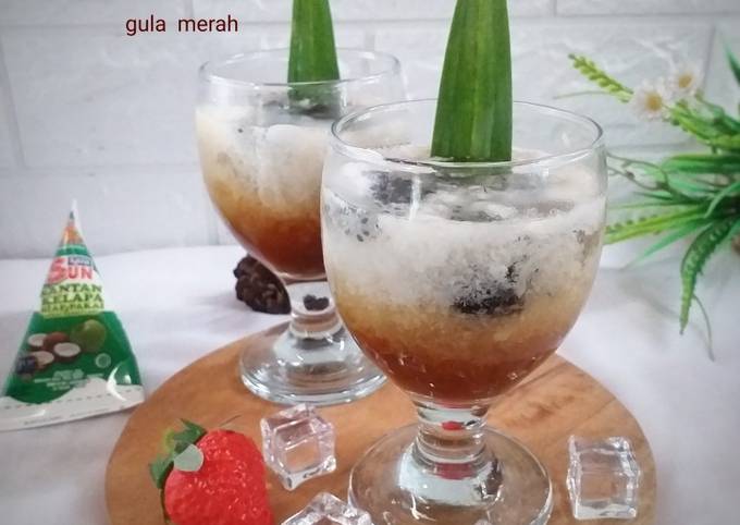 46.Es kopyor selasih gula merah