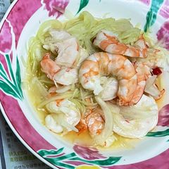 A picture of Cucumber and shrimp salad.