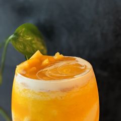 Mango lassi A picture of Mango lassi.
