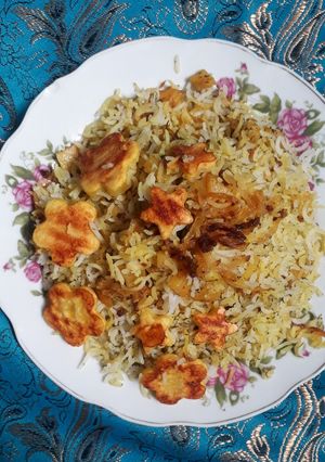 عکسی از دستور پلو شوید با سیب زمینی