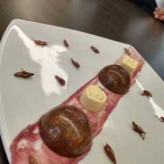 Una foto de Bombones de chocolate rellenos de chapulín