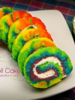 Foto resep Rainbow Roll Cake