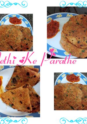 A picture of Methi ke parathe.