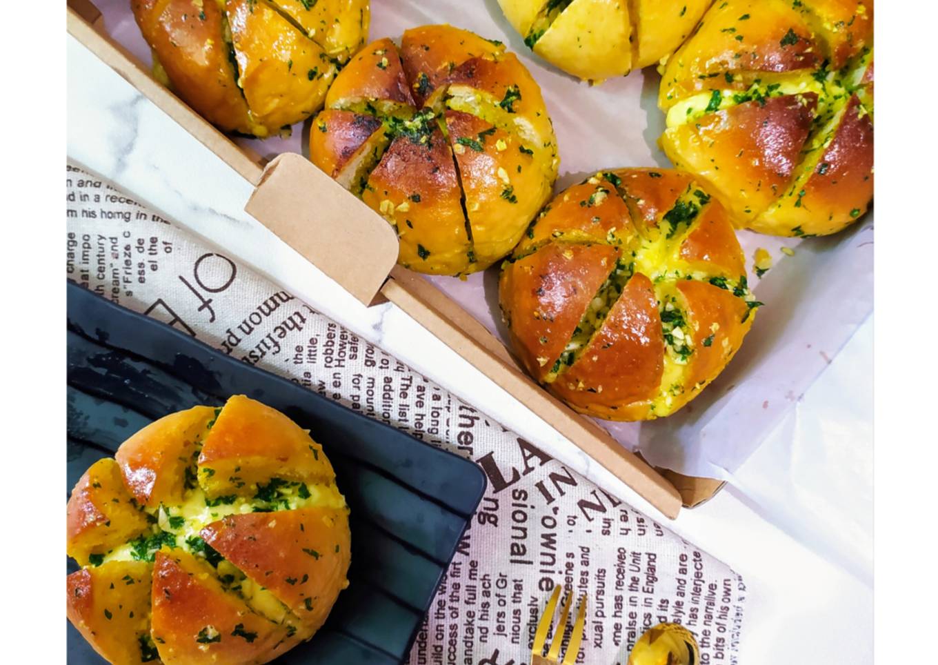 Korean Garlic Bread with homemade Cream Cheese