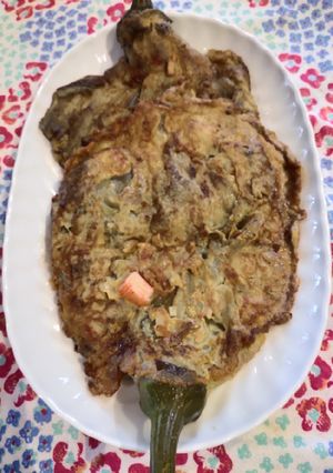 A picture of Boiled Eggplant with Egg.