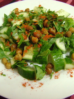 A picture of Cucumber Salad with Chickpeas & Parsley.
