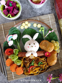 Foto resep Nasi bento karakter kelinci