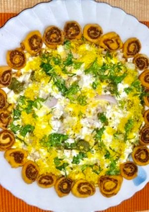 A picture of Bakar vadi instant chaat.