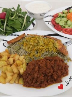 عکسی از دستور باقالی پلو با گوشت چرخ کرده 😋