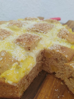 Una foto de Torta matera. Mi versión: integral y durazno 🍑