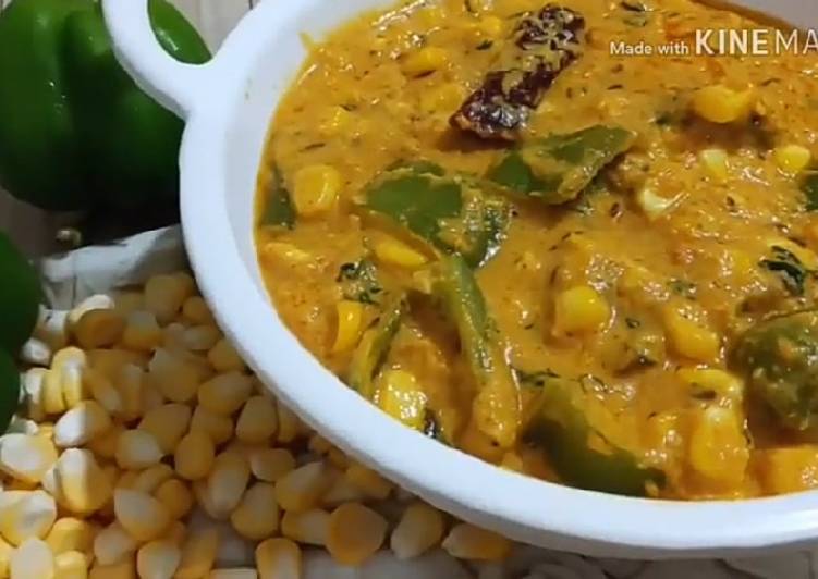 Recipe of Favorite Sweet Corn Capsicum Curry