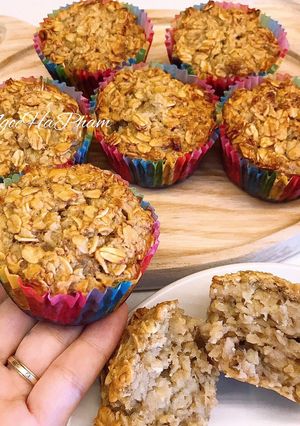 Hình của món Muffin chuối yến mạch.