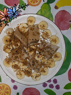 Una foto de Queso de avena, plátano, polen de abeja y estevia
