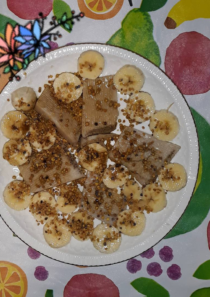 Una foto de Queso de avena, plátano, polen de abeja y estevia