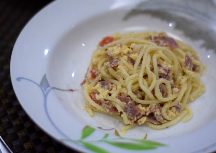 makanan Spaghetti Carbonara Jadi, mengenyangkan