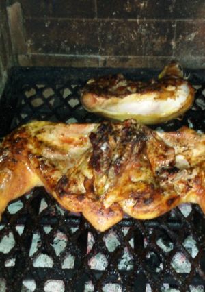Una foto de Pollo asado al ajo