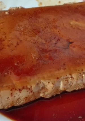 Una foto de Flan casero de café