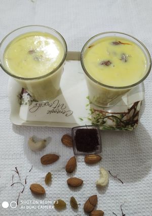 A picture of Winter delicacy kesar dry fruit milk.