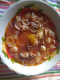 Sopa de pasta con pollo