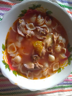 Una foto de Sopa de pasta con pollo