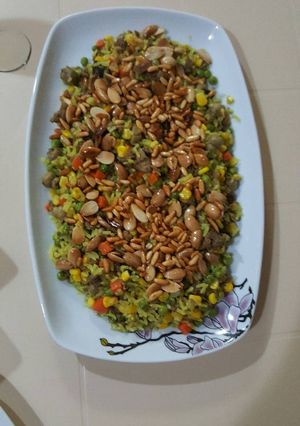 صورة لوصفة رز بالكاري مع لحمة