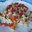 Cuadraditos de pollo a la mostaza con arroz