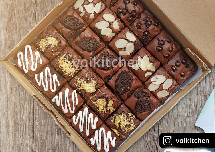 Resep Fudgy Brownies Shiny Crunchy, Bisa Manjain Lidah