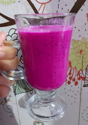 Foto resep Smothies buah naga apel